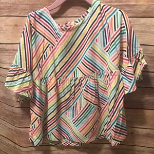 Rainbow stripe top